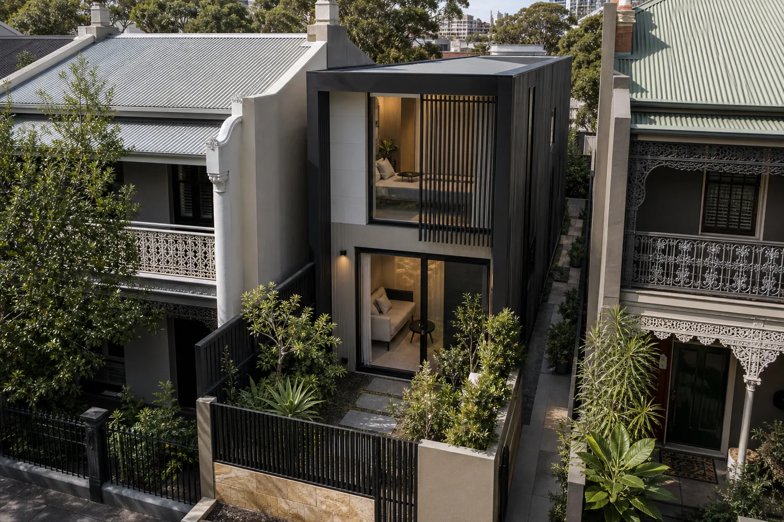 Slim modular dwelling planned for a narrow Sydney block