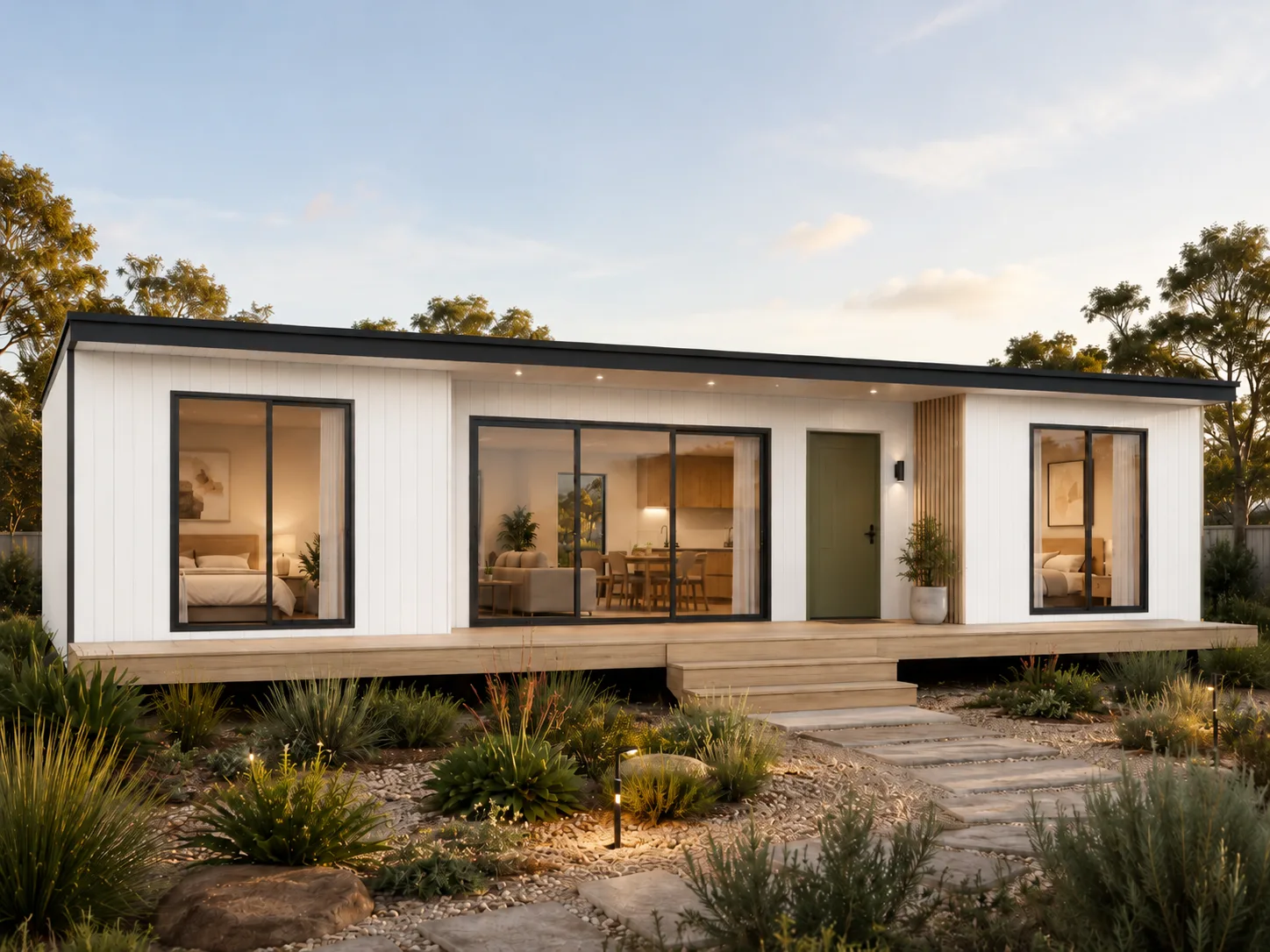 Banksia modular home with white facade