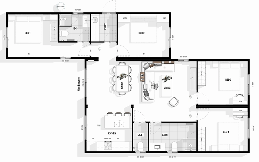 Cedar modular home floor plan
