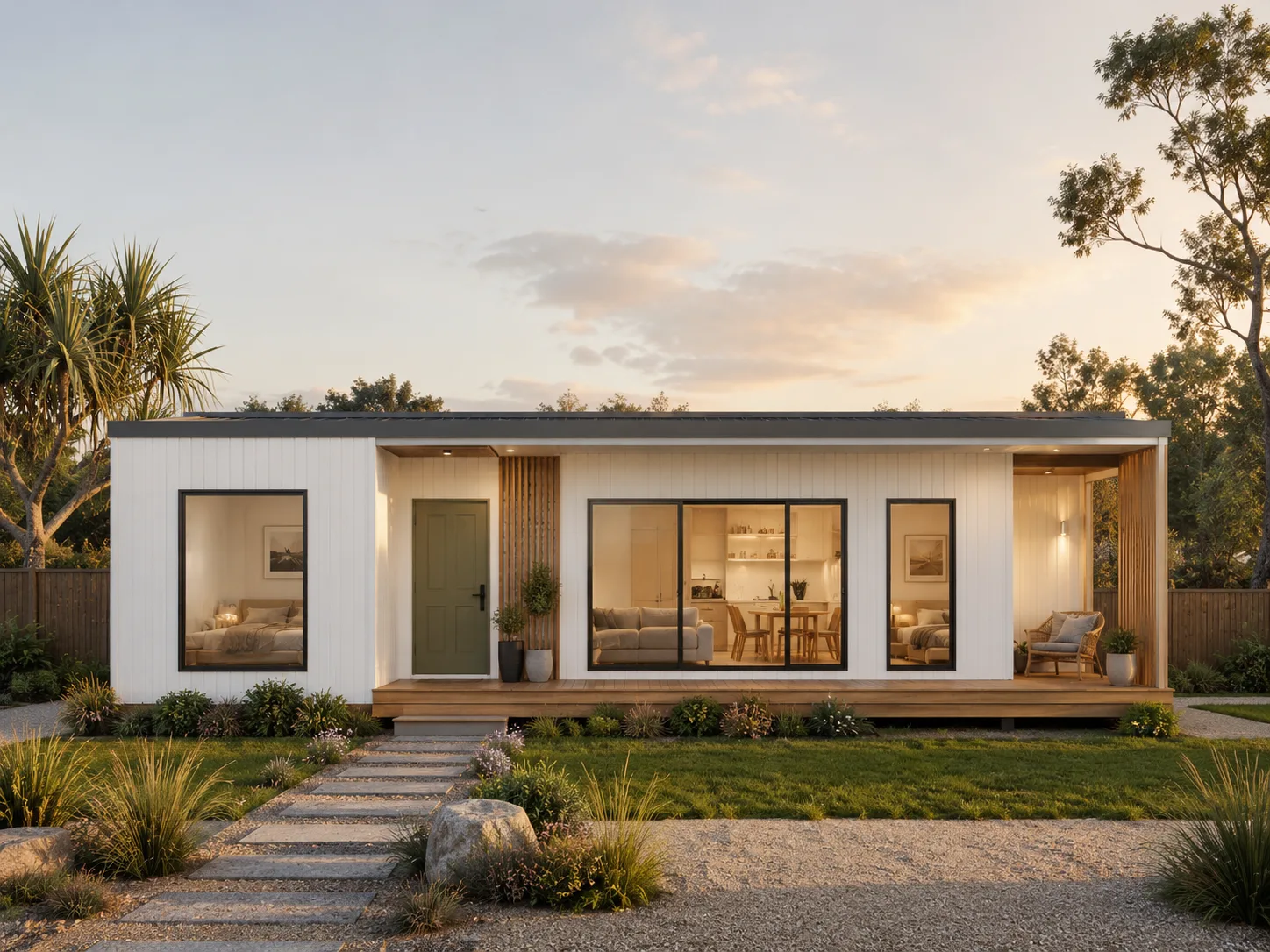 Willow modular home with white facade